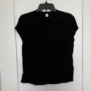 Old Navy Women's Black Button-Down Shirt